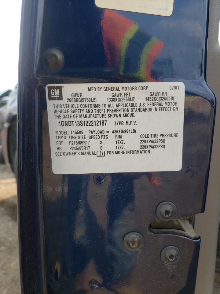 Photo 10 from auction – 2002 CHEVROLET TRAILBLAZE with VIN 1GNDT13S122212187
