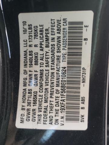 Photo 10 from auction – 2011 HONDA CIVIC LX with VIN 19XFA1F56BE010624