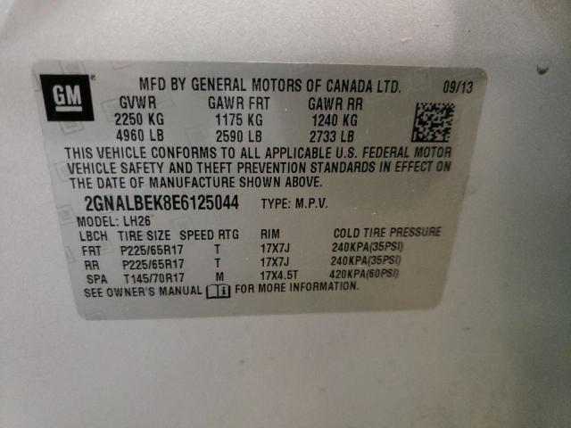 Photo 10 from auction – 2014 CHEVROLET EQUINOX LT with VIN 2GNALBEK8E6125044