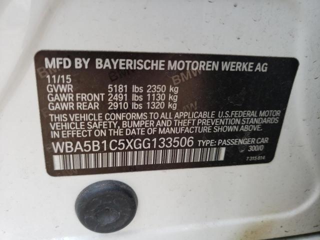 Photo 10 from auction – 2016 BMW 535 I with VIN WBA5B1C5XGG133506
