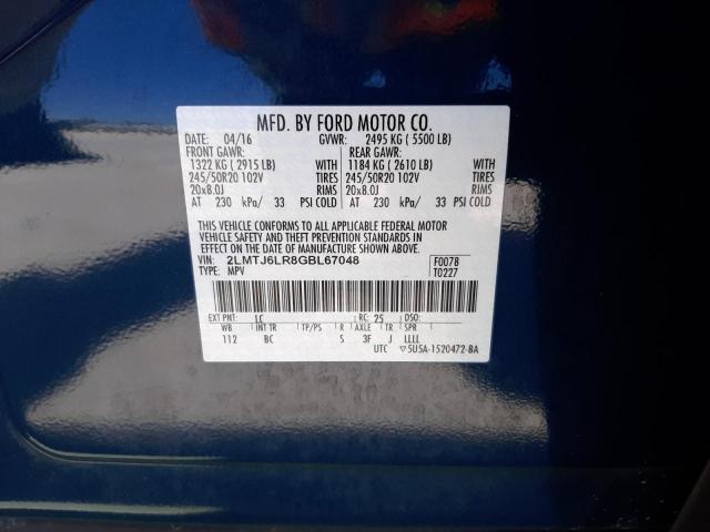 Photo 10 from auction – 2016 LINCOLN MKX RESERV with VIN 2LMTJ6LR8GBL67048