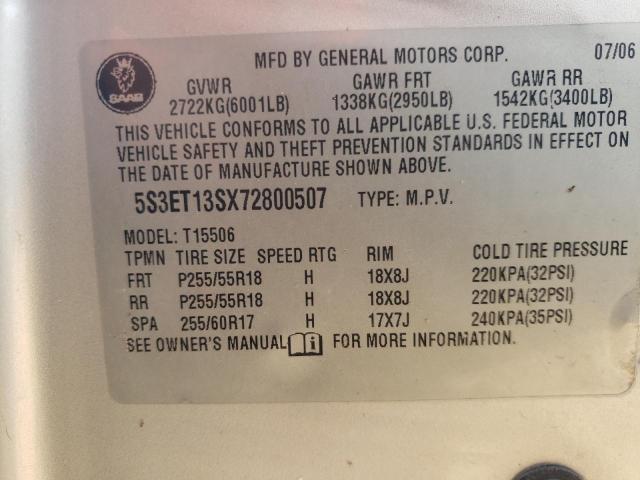 Photo 10 from auction – 2007 SAAB 9-7X 4.2I with VIN 5S3ET13SX72800507