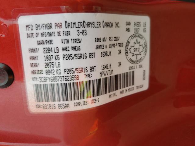 Photo 10 from auction – 2003 CHRYSLER PT CRUISER with VIN 3C8FY68B73T623598