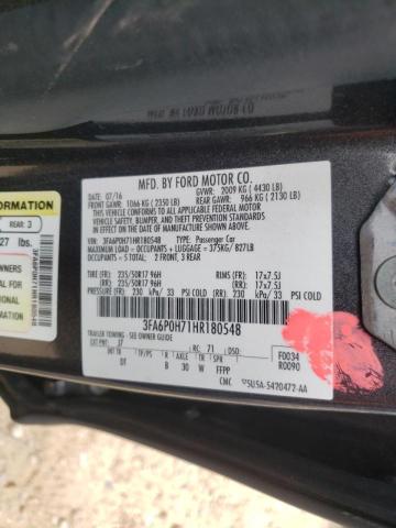 Photo 10 from auction – 2017 FORD FUSION SE with VIN 3FA6P0H71HR180548