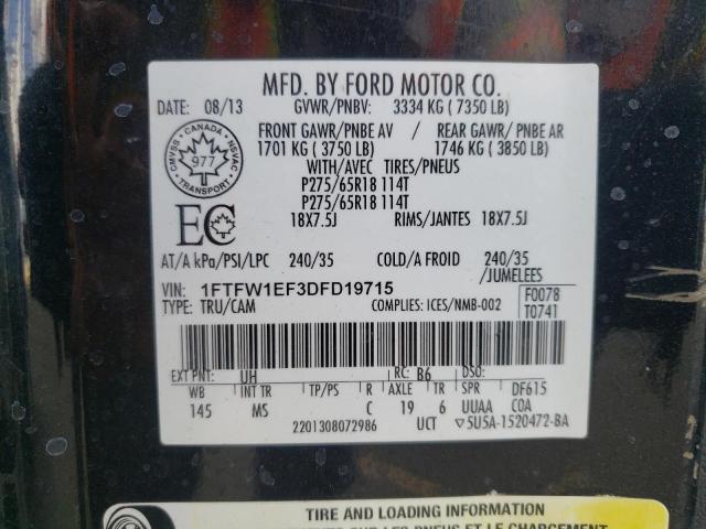 Photo 10 from auction – 2013 FORD F150 SUPER with VIN 1FTFW1EF3DFD19715