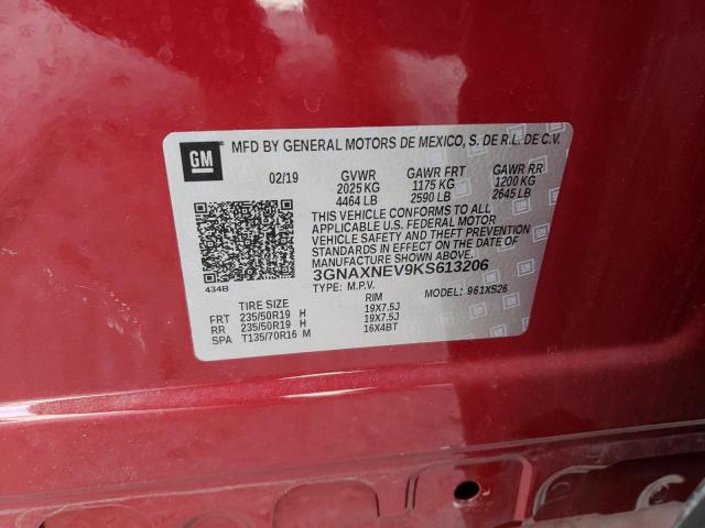 Photo 10 from auction – 2019 CHEVROLET EQUINOX PR with VIN 3GNAXNEV9KS613206