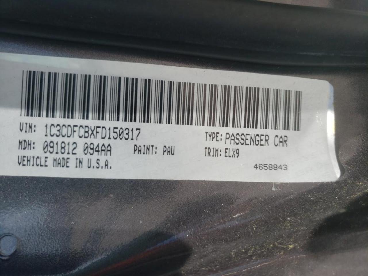 Photo 10 from auction – 2015 DODGE DART LIMIT with VIN 1C3CDFCBXFD150317