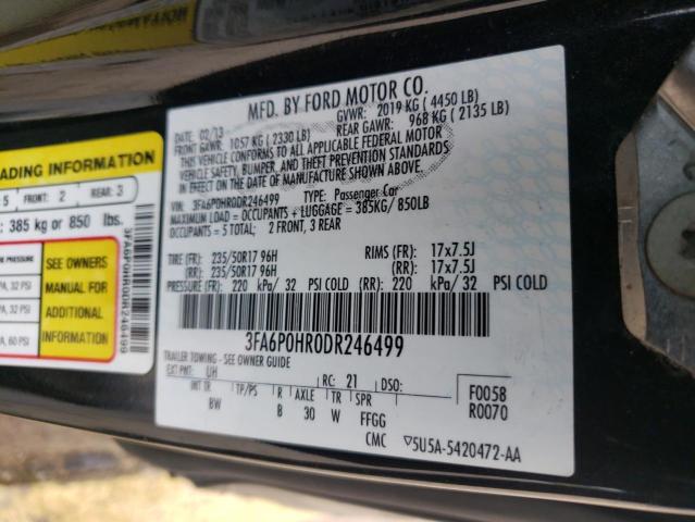 Photo 10 from auction – 2013 FORD FUSION SE with VIN 3FA6P0HR0DR246499