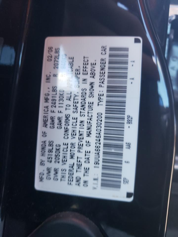 Photo 10 from auction – 2006 ACURA 3.2TL with VIN 19UUA66246A030200