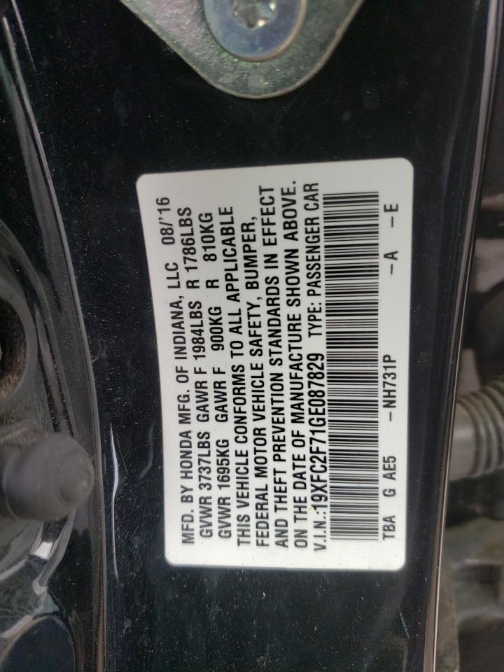 Photo 10 from auction – 2016 HONDA CIVIC EX with VIN 19XFC2F71GE087829
