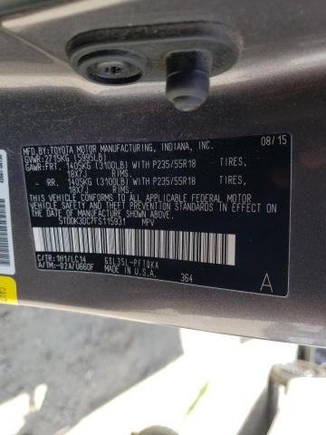 Photo 10 from auction – 2015 TOYOTA SIENNA XLE with VIN 5TDDK3DC7FS115931