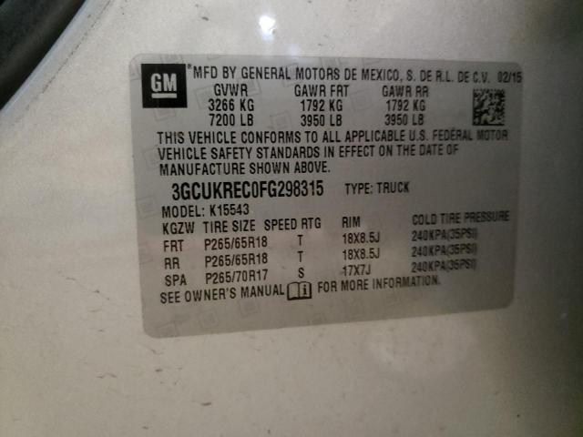 Photo 10 from auction – 2015 CHEVROLET SILVERADO with VIN 3GCUKREC0FG298315