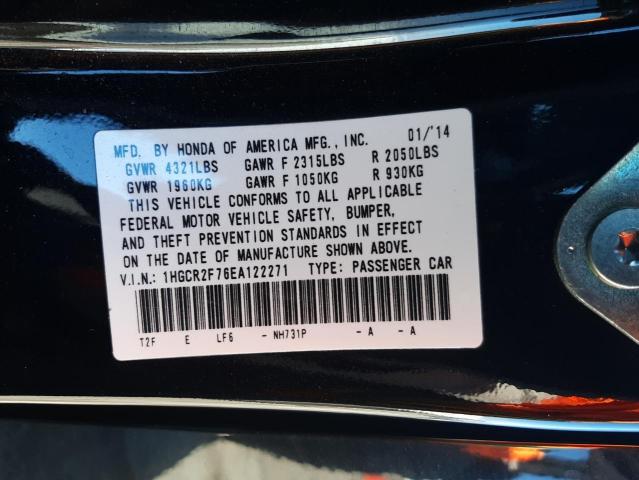 Photo 10 from auction – 2014 HONDA ACCORD EX with VIN 1HGCR2F76EA122271