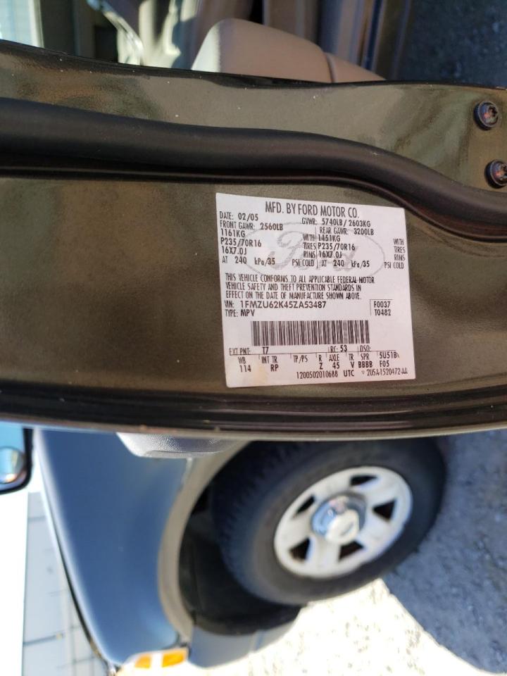 Photo 10 from auction – 2005 FORD EXPLORER X with VIN 1FMZU62K45ZA53487