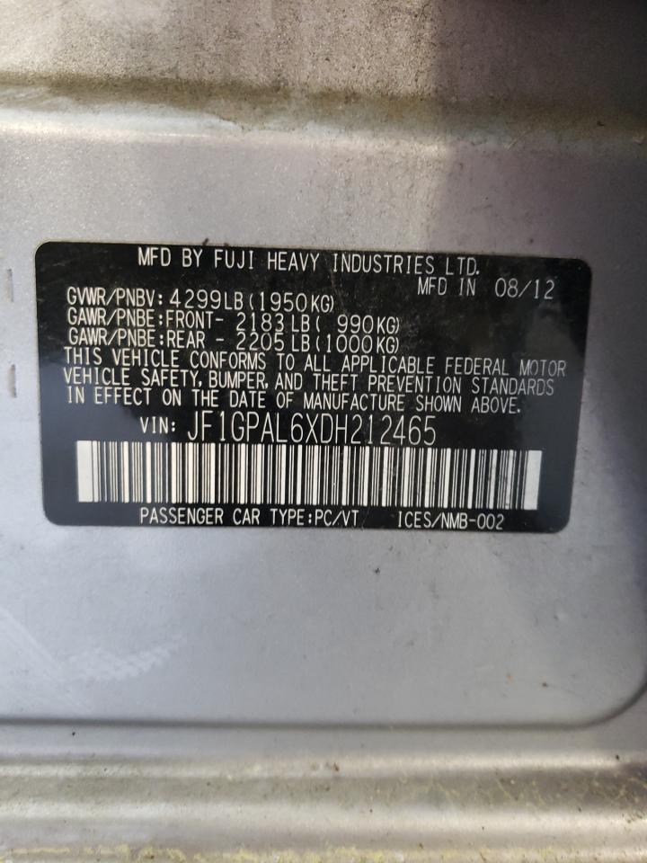 Photo 10 from auction – 2013 SUBARU IMPREZA SP with VIN JF1GPAL6XDH212465