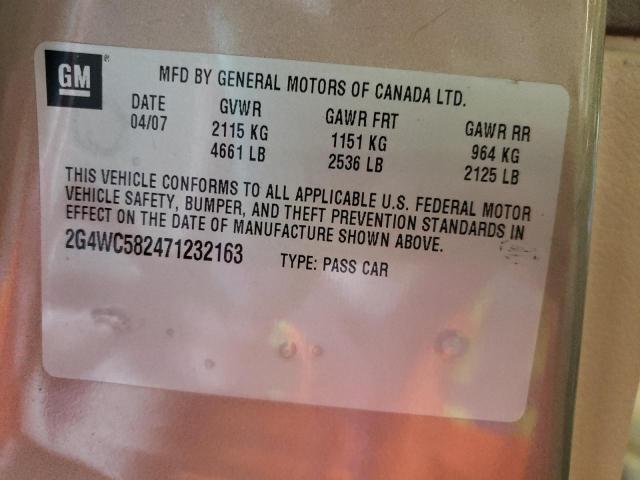 Photo 10 from auction – 2007 BUICK LACROSSE C with VIN 2G4WC582471232163