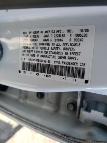 Photo 10 from auction – 2006 HONDA ACCORD EX with VIN 1HGCM56756A032160