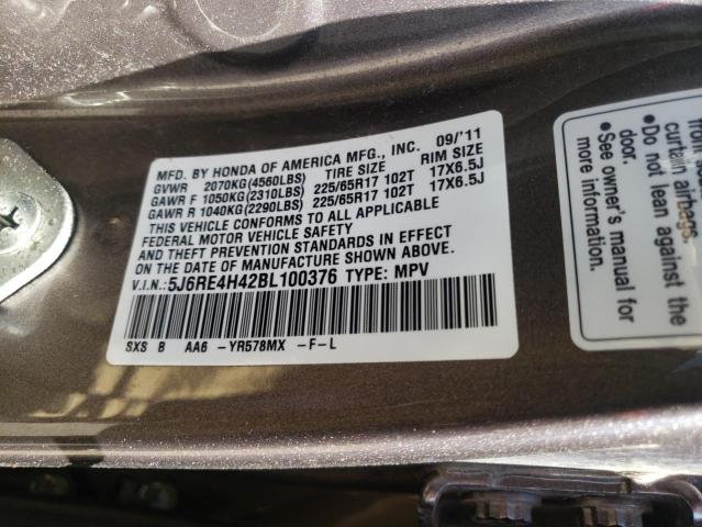 Photo 10 from auction – 2011 HONDA CR-V SE with VIN 5J6RE4H42BL100376