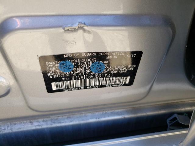Photo 10 from auction – 2018 SUBARU WRX PREMIU with VIN JF1VA1C69J8819042