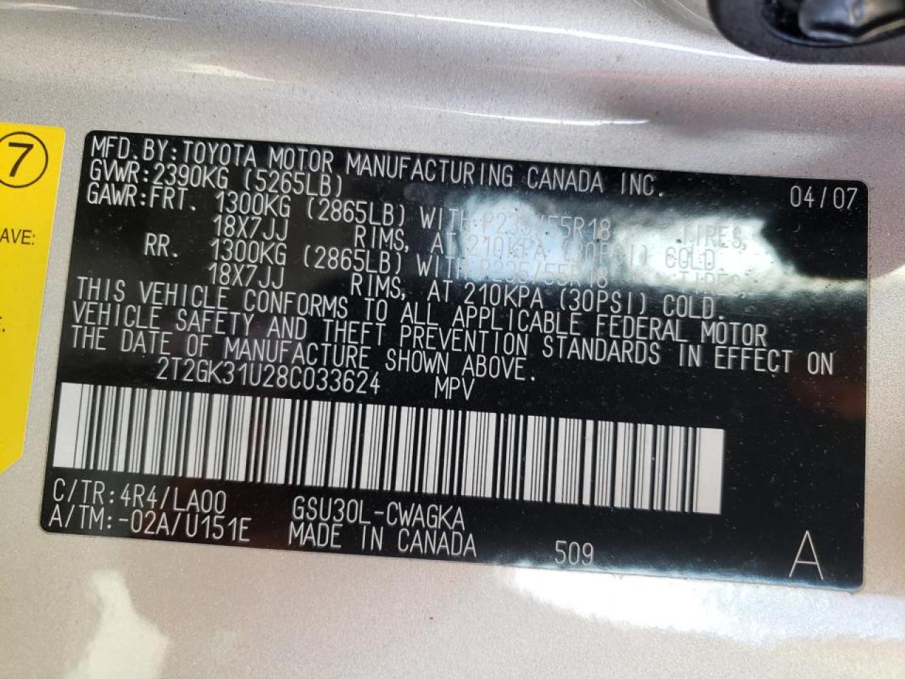 Photo 10 from auction – 2008 LEXUS RX 350 with VIN 2T2GK31U28C033624