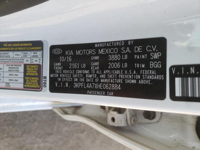 Photo 10 from auction – 2017 KIA FORTE LX with VIN 3KPFL4A7XHE062884