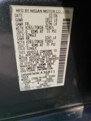 Photo 10 from auction – 2006 NISSAN FRONTIER C with VIN 1N6AD07W36C436851