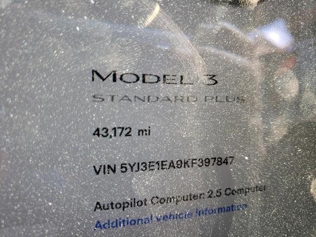 Photo 8 from auction – 2019 TESLA MODEL 3 with VIN 5YJ3E1EA9KF397847