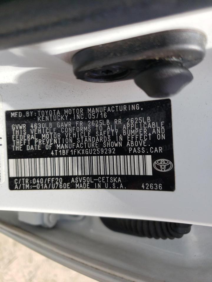 Photo 10 from auction – 2016 TOYOTA CAMRY LE with VIN 4T1BF1FKXGU259292
