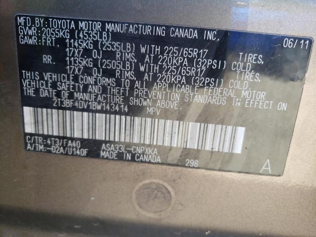 Photo 10 from auction – 2011 TOYOTA RAV4 with VIN 2T3BF4DV1BW143414