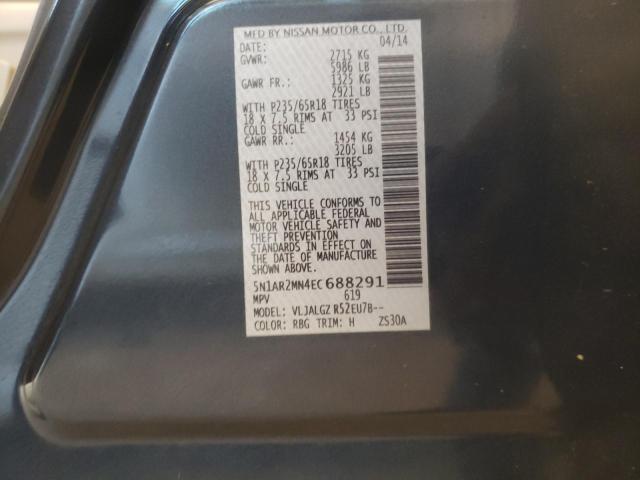 Foto 10 de la subasta – 2014 NISSAN PATHFINDER con VIN 5N1AR2MN4EC688291
