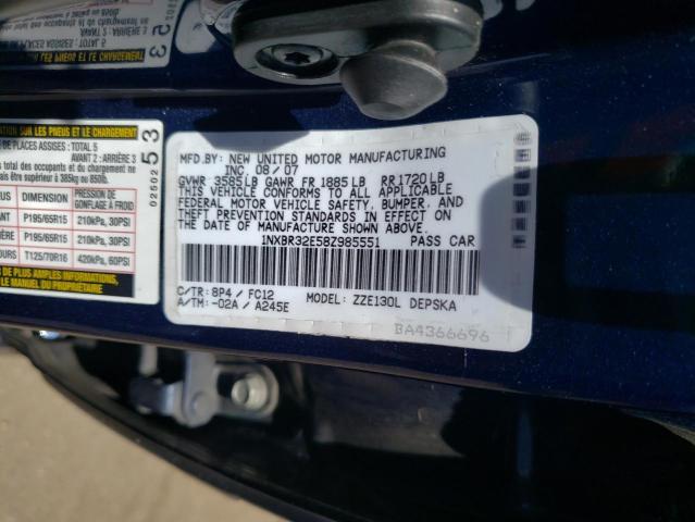Photo 10 from auction – 2008 TOYOTA COROLLA CE with VIN 1NXBR32E58Z985551