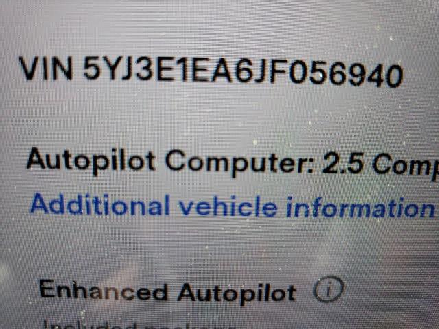 Photo 10 from auction – 2018 TESLA MODEL 3 with VIN 5YJ3E1EA6JF056940