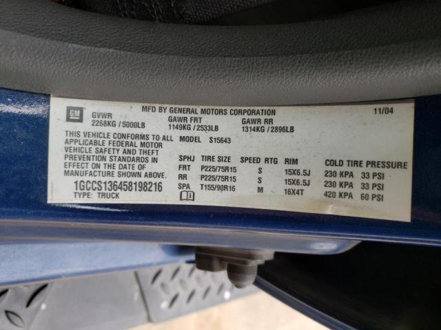 Photo 10 from auction – 2005 CHEVROLET COLORADO with VIN 1GCCS136458198216