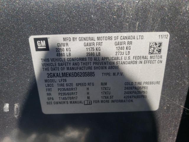 Photo 10 from auction – 2013 GMC TERRAIN SL with VIN 2GKALMEK6D6205885