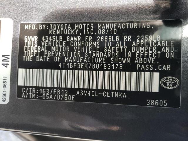 Photo 10 from auction – 2011 TOYOTA CAMRY BASE with VIN 4T1BF3EK7BU183178