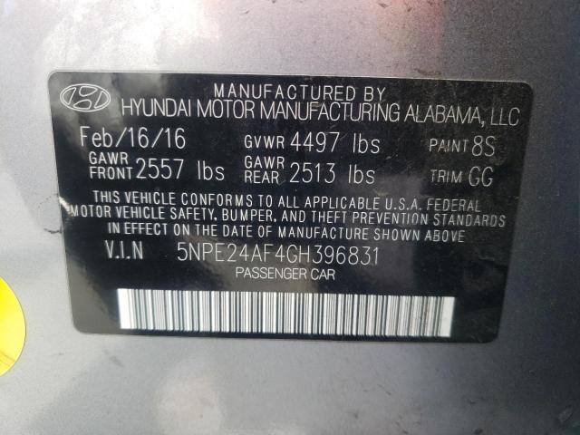 Photo 10 from auction – 2016 HYUNDAI SONATA SE with VIN 5NPE24AF4GH396831