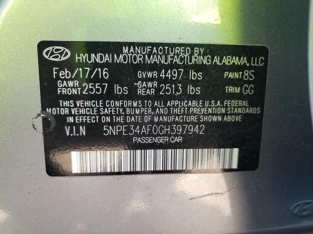 Photo 10 from auction – 2016 HYUNDAI SONATA SPO with VIN 5NPE34AF0GH397942