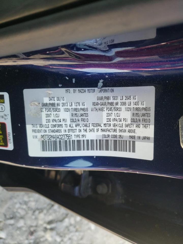 Photo 10 from auction – 2010 MAZDA CX-9 with VIN JM3TB2MA8A0237561