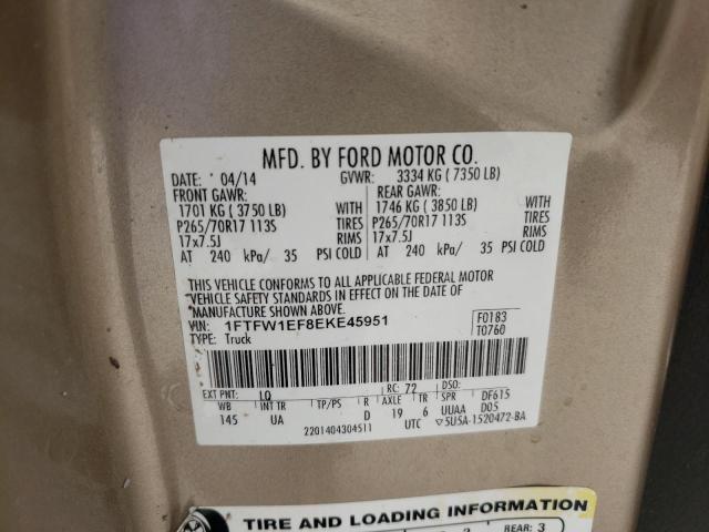 Photo 10 from auction – 2014 FORD F150 SUPER with VIN 1FTFW1EF8EKE45951