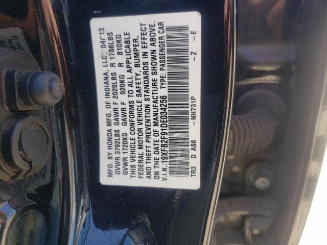 Photo 10 from auction – 2013 HONDA CIVIC EXL with VIN 19XFB2F91DE034256
