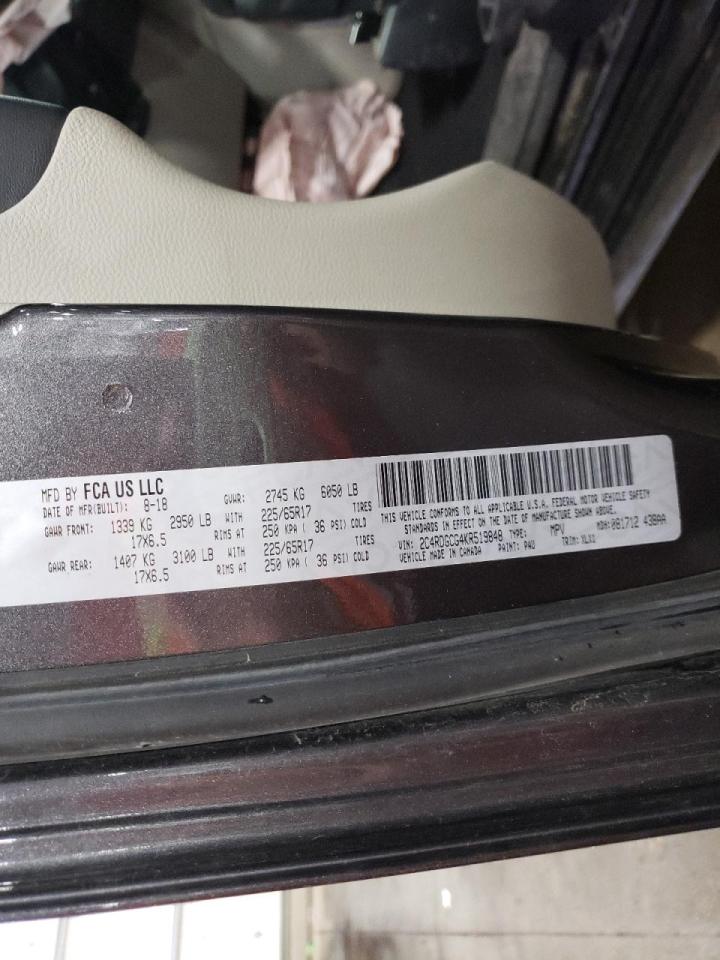 Photo 10 from auction – 2019 DODGE GRAND CARA with VIN 2C4RDGCG4KR519848