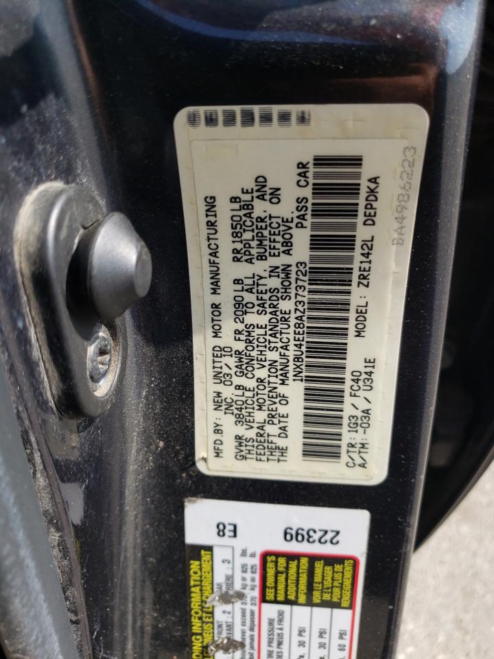 Photo 10 from auction – 2010 TOYOTA COROLLA BA with VIN 1NXBU4EE8AZ373723