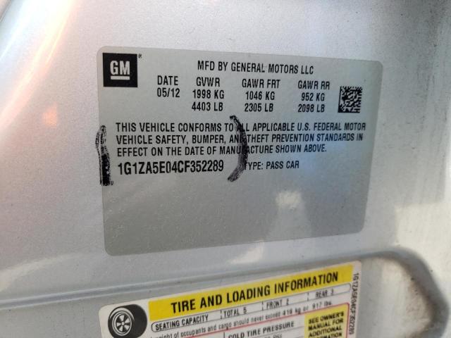 Photo 10 from auction – 2012 CHEVROLET MALIBU LS with VIN 1G1ZA5E04CF352289