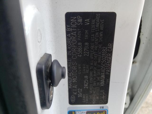 Photo 10 from auction – 2012 KIA OPTIMA HYB with VIN KNAGM4AD5C5028182