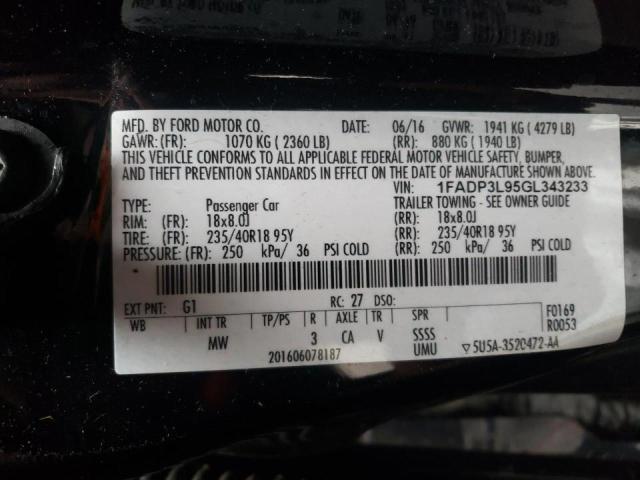 Photo 10 from auction – 2016 FORD FOCUS ST with VIN 1FADP3L95GL343233