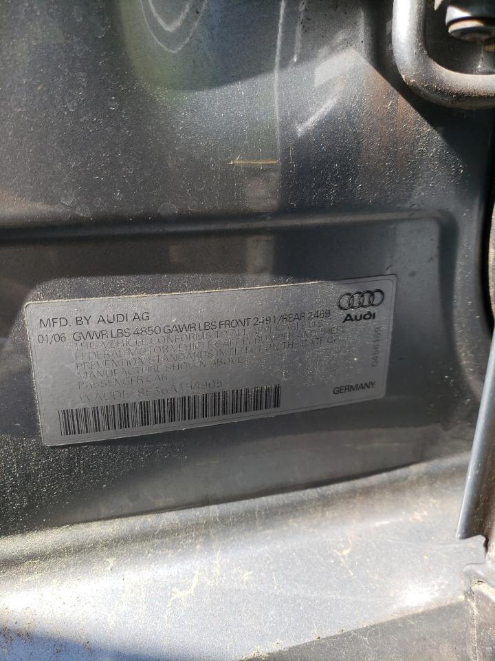 Photo 10 from auction – 2006 AUDI A4 2.0T QU with VIN WAUDF78E36A194905