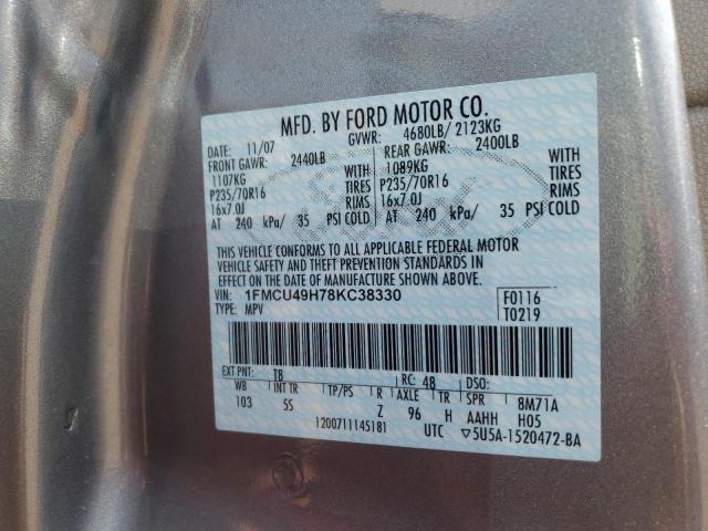 Photo 10 from auction – 2008 FORD ESCAPE HEV with VIN 1FMCU49H78KC38330