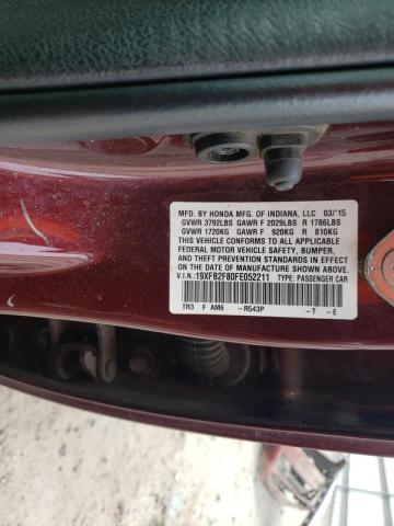 Photo 10 from auction – 2015 HONDA CIVIC EX with VIN 19XFB2F80FE052211