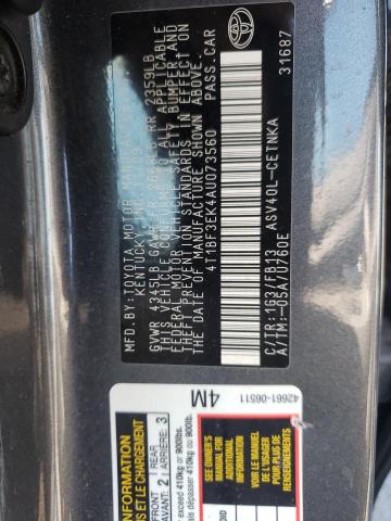 Photo 10 from auction – 2010 TOYOTA CAMRY BASE with VIN 4T1BF3EK4AU073560