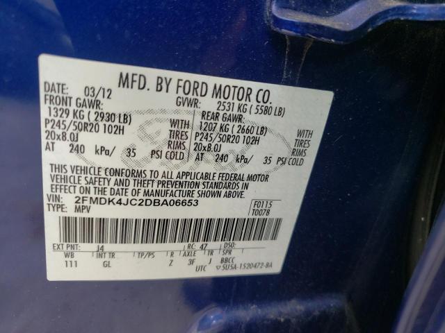 Photo 10 from auction – 2013 FORD EDGE SEL with VIN 2FMDK4JC2DBA06653